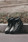 Чоловічі зимові кросівки Nike Air Force High (чорні) високі якісні кеди з хутром MD0560 top, фото 7