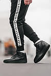 Чоловічі зимові кросівки Nike Air Force High (чорні) високі якісні кеди з хутром MD0560 top, фото 10