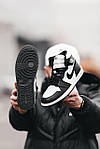 Чоловічі зимові кросівки Nike Air Jordan High (чорні з білим) високі спортивні кеди на хутрі MD0706 top, фото 4