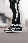Чоловічі зимові кросівки Nike Air Jordan High (чорні з білим) високі спортивні кеди на хутрі MD0706 top, фото 5