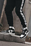 Чоловічі зимові кросівки Nike Air Jordan High (чорні з білим) високі спортивні кеди на хутрі MD0706 top, фото 6