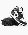 Чоловічі зимові кросівки Nike Air Jordan High (чорні з білим) високі спортивні кеди на хутрі MD0706 top, фото 8