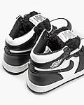 Чоловічі зимові кросівки Nike Air Jordan High (чорні з білим) високі спортивні кеди на хутрі MD0706 top, фото 9