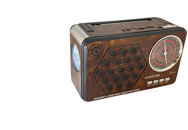 Потужний портативний радіоприймач Everton RT-715 з ліхтариком, Bluetooth FM USB SD
