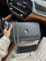 Женская подарочная сумка клатч Guess (серая) art0239 стильная красивая сумочка на длинной цепочке с ремешком