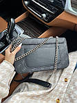 Жіноча подарункова сумка клатч Guess (сіра) art0239 стильна красива сумочка на довгому ланцюжку з ремінцем top, фото 8
