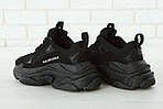 Жіночі кросівки Balenciaga Triple S (чорні) стильні повсякденні масивні кроси К11712 top, фото 8