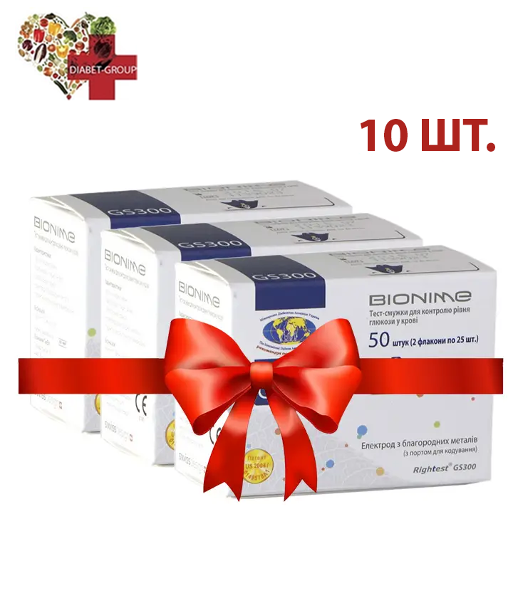 Тест-смужки Bionime GS300 10 паковань