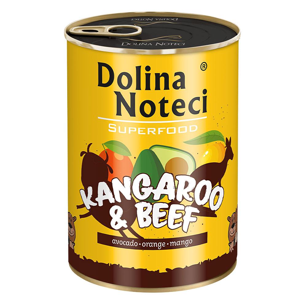 Блок вологого корму для собак усіх порід з кенгуру та яловичиною Dolina Noteci Superfood 6 шт*400 г