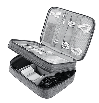 Дорожня сумка для кабелів / Органайзер для зарядок і проводів / Сумка-органайзер для електроніки