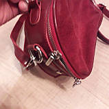 Стильна жіноча чоловіча сумка шкіряна сумочка червона, фото 2