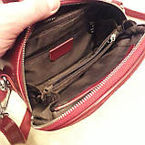 Стильна жіноча чоловіча сумка шкіряна сумочка червона, фото 3