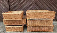 Лотки плетені 60х40х20в  торгові кошики з лози короби для овочів, фруктів, хліба