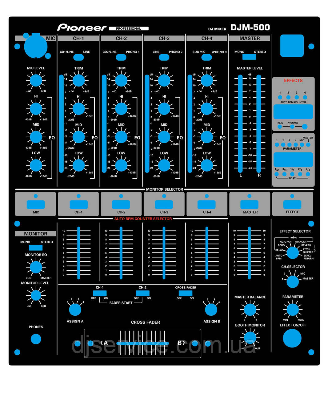 Лицьова панель самоклейка для Pioneer djm500