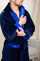 Стильный мужской махровый халат с удобным капюшоном и двумя глубокими карманами