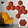 Декоративний шестикутник самоклеючий під шкіру помаранчевий 200x230мм (1103) SW-00000743, фото 6