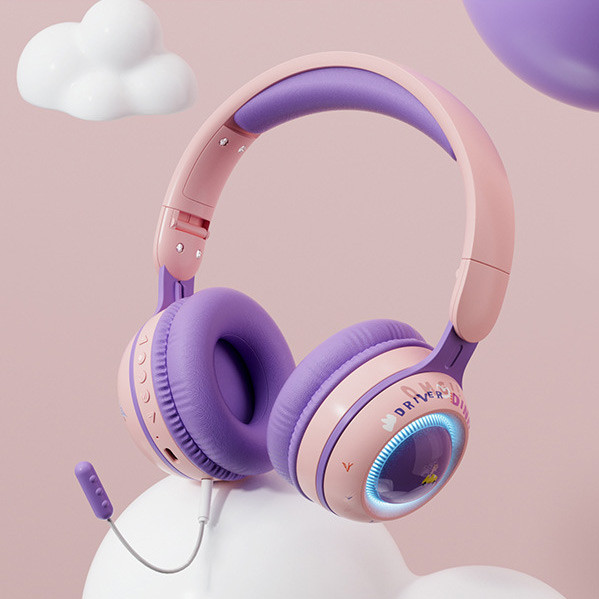 Дитячі навушники X DINOSAURS для телефону, планшета, бездротові Bluetooth з RGB підсвічуванням, FM, Mp3