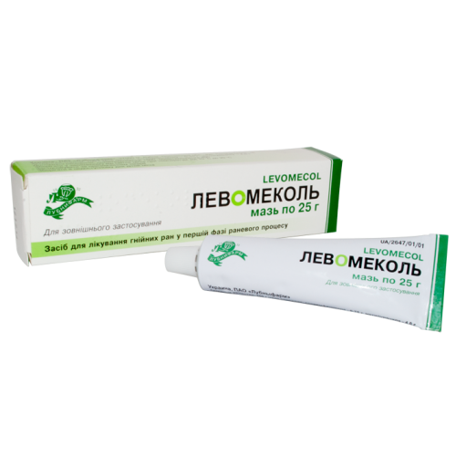 Купить Левомеколь, мазь, туба 25 г, цена 36.30 грн — Prom.ua (ID ...