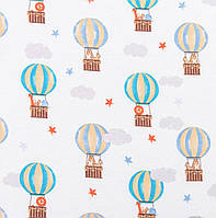 Ткань фланель детская для детского постельного белья пеленок детской одежды воздушные шары шарики белая