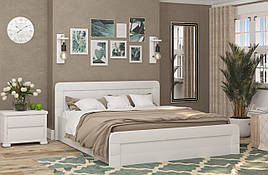 Ліжко півтораспальне з підйомним механізмом в спальню з натурального дерева 140х200 Тоскана Люкс Mebigrand