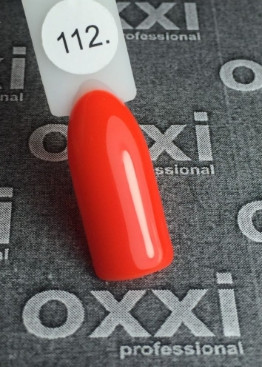 Гель-лак Oxxi № 112 яскравий червоно-помаранчевий, неоновий, 8 мл, фото 1
