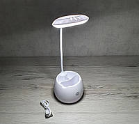 Світлодіодна лампа USB з акумулятором Настільна лампа із підставкою на акумуляторі лед sst-813 БІла