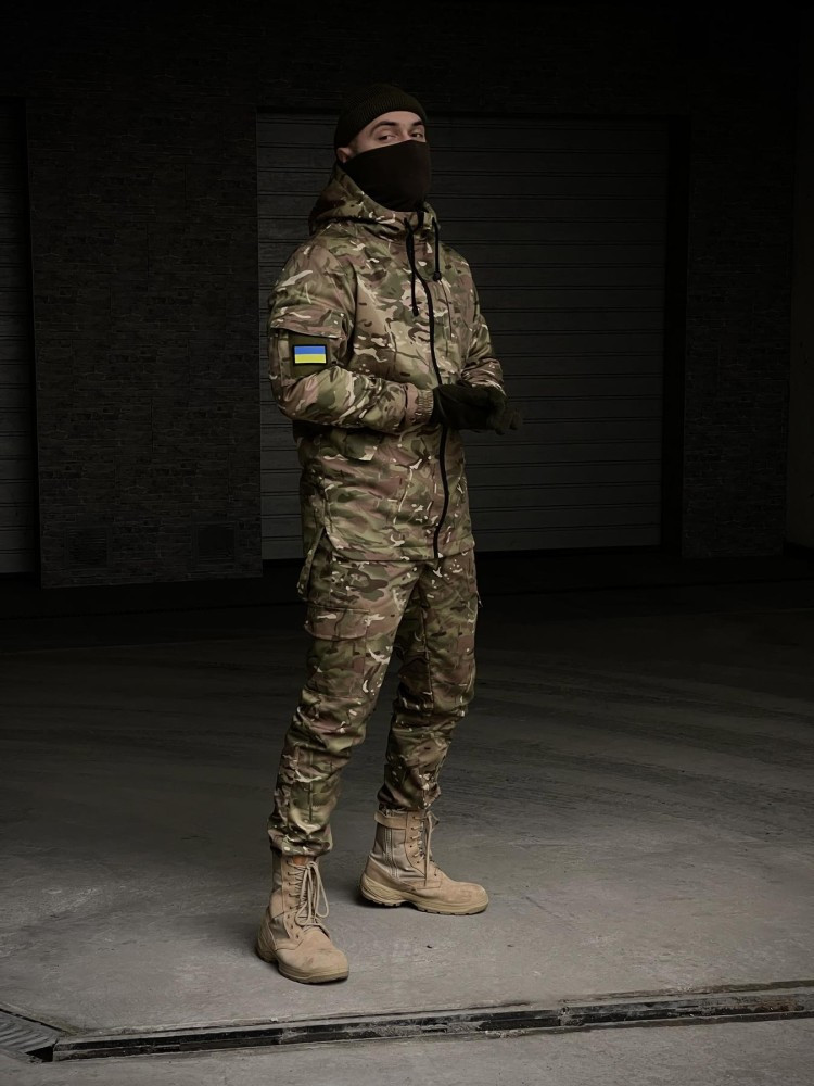 Костюм армійський зимовий мультикам softshell -20℃.Тактичний військовий костюм ЗСУ + бафф хакі у подарунок!