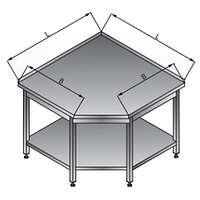 Стол угловой с полкой