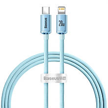 Кабель Baseus Crystal Shine Type-C to Lightning 20W 1.2M Блакитний (CAJY001303)