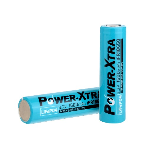 Літій-залізо-фосфатний акумулятор LiFePO4 Power-Xtra IFR18650 1500mah 3.2 V, BLUE