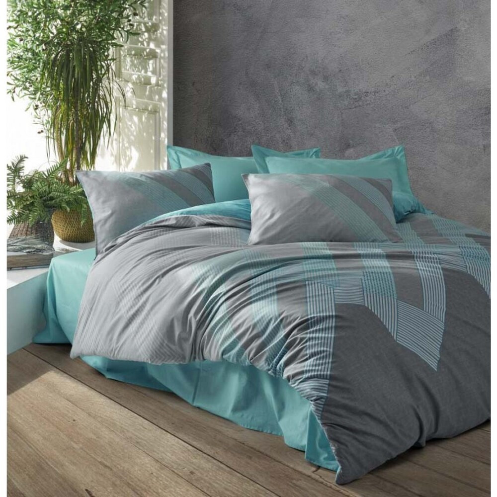 Комплект білизни євро Cotton box Modeline River Turkuaz cift, фото 1