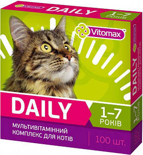 Мультивітамінний комплекс Daily для котів таблетки 100 шт. (DAY102) (4820150201647)