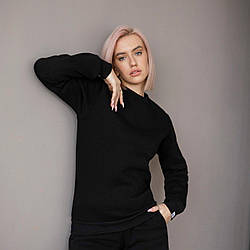 Жіноча кофта зимова тепла 007 Зима з начосом чорна світшот жіночий зима на флісі