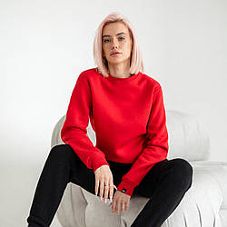 Жіноча кофта зимова тепла 007 Зима з начосом червона світшот жіночий зима на флісі