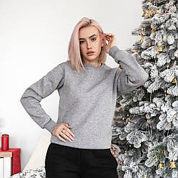 Жіноча кофта зимова тепла 007 Зима з начосом сіра світшот жіночий зима на флісі
