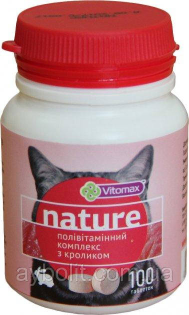 Полівітамінний комплекс Nature з кроликом для котів таблетки 100 шт. (201487) (4820150201487)