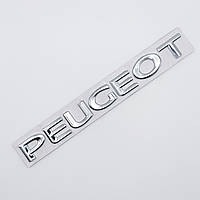 Эмблема надпись Peugeot (металл, хром, глянец)