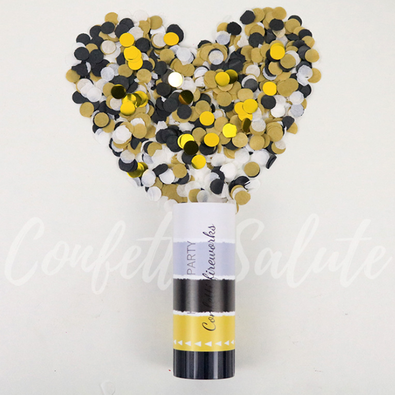 Хлопушка з паперовим конфеті 10.5см | Чорне золото