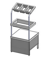 Прилавок для столовых приборов РЕАЛ СТАЛЬ с емкостью для хлеба