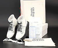 Женские Ботинки Alexander Mcqueen Tread Slick Boots White Black 36-37-38-39-40-41