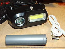 L016 LED Світлодіодний налобний фонарик ліхтар на 1хLi-ion акб18650 заряд от microusb светодиодний фонарь