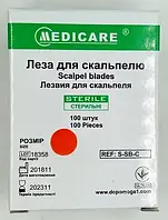 Лезвия для скальпеля Medicare Размер 24, (100 шт.)