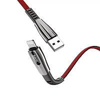 HOCO U70 USB AM на lightning 2,4A 1,2m Black/red