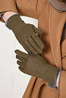 Перчатки женские текстильные цвета хаки р.7,5 153477T Бесплатная доставка
