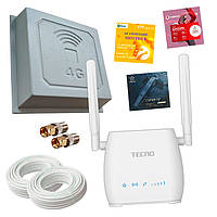 4G Wi-Fi комплект "УНИВЕРСАЛЬНЫЙ" (роутер TECNO TR210, антенна 17 ДБ)