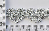 Тесьма парча шир 18мм №10598 серебро уп=18,3м