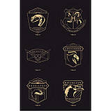 Блокнот Гоґвортс Гаррі Поттер Axent Partner Hogwarts (середній, у клітинку, чорниий з принтом), фото 4