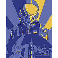 Картина по номерам Strateg ПРЕМИУМ Призрак Киева с лаком размером 40х50 см (SY6537)