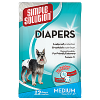 Гигиенические подгузники для животных Simple Solution Disposable Diapers Medium средние 12шт М (ss10584)