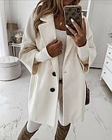 Модне жіноче стильне коротке пальто вільного крою, на ґудзиках.Рукав 3/4 Щільний кашемір + підкладка 42-46